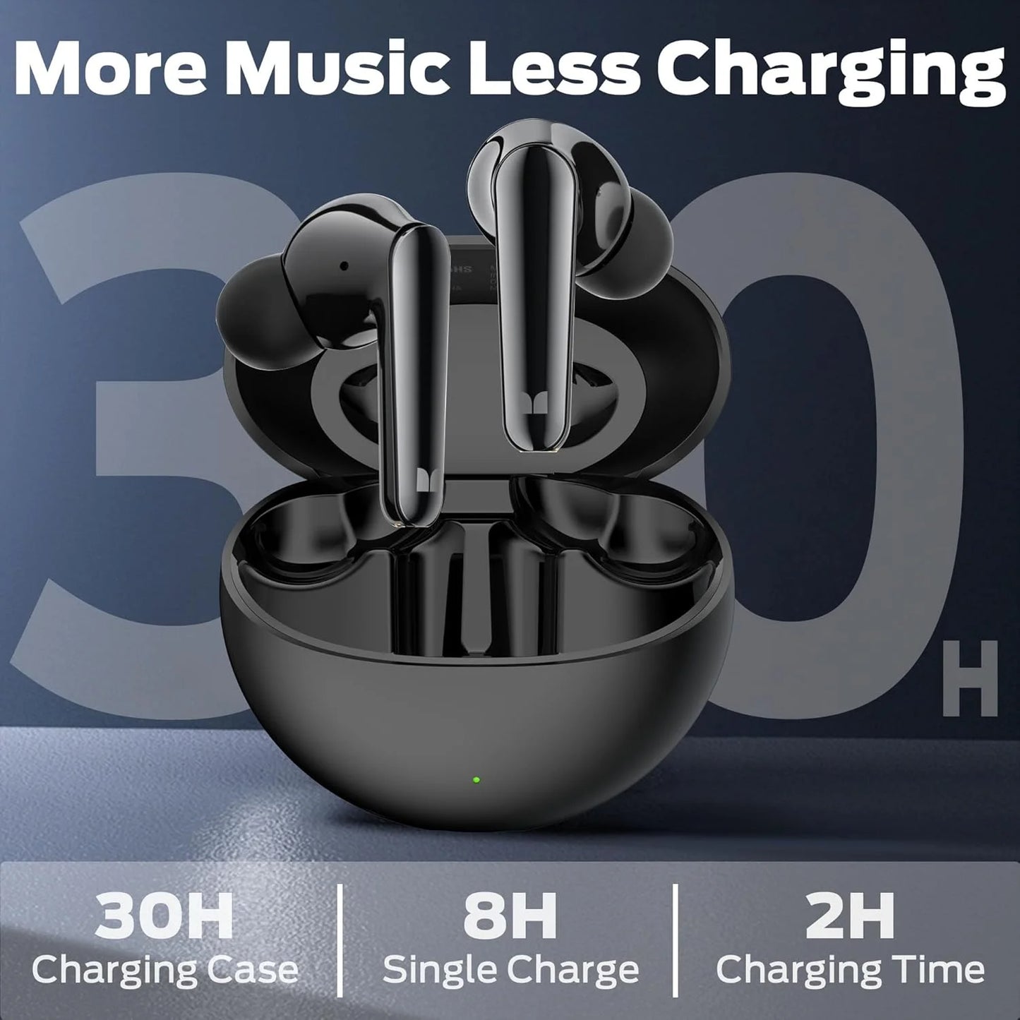 Monster Wireless Earbuds Bluetooth HiFi Stereo – 30H Playback, Touch Control, Type-C Charging, IPX6 Waterproof