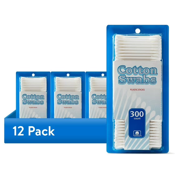 (12 pack) Equate Cotton Swabs, 300 Count