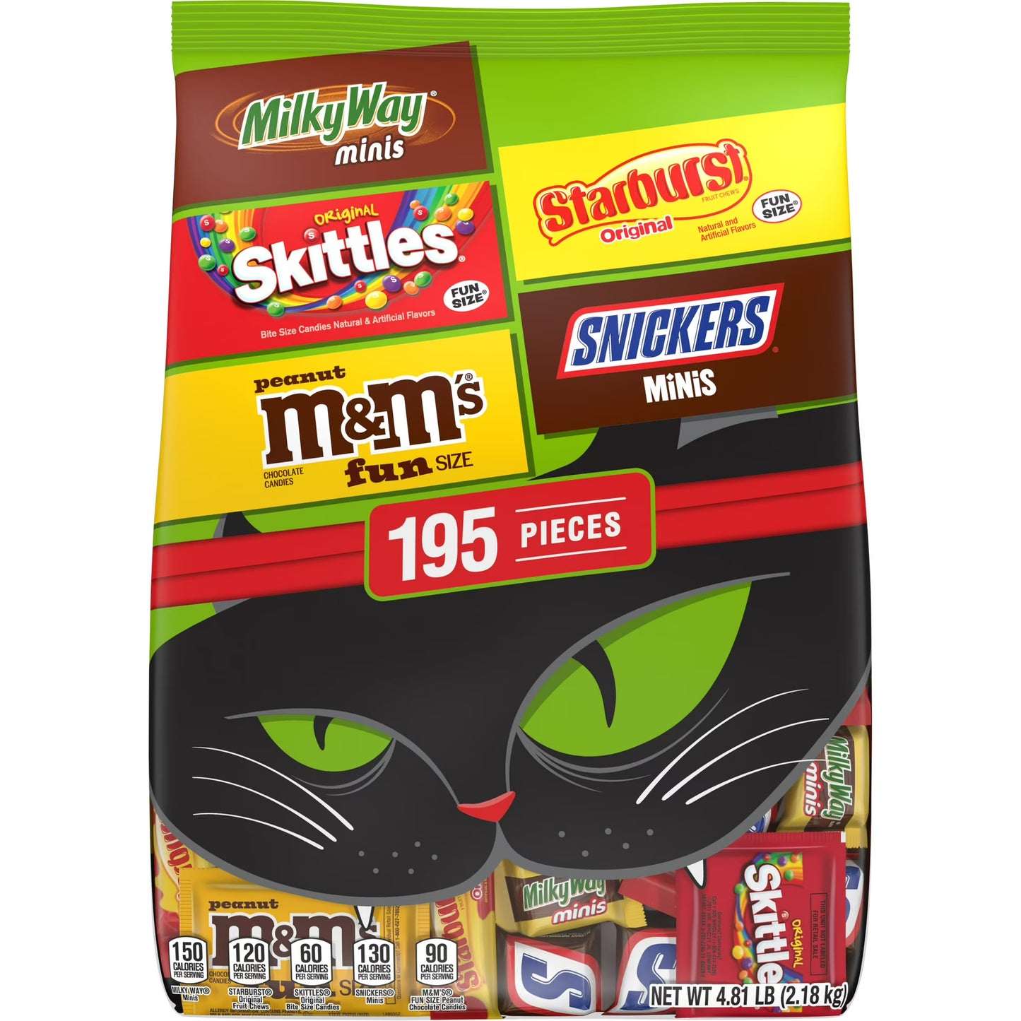 M&M’s, Skittles & More Fun Size Halloween Candy Variety Pack – 195 Count Bulk Bag