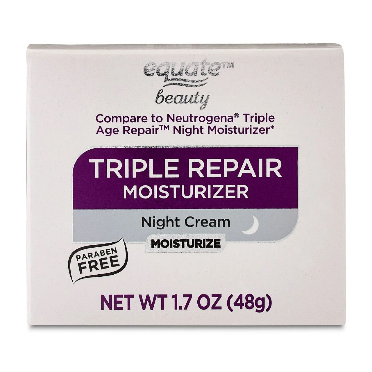 Equate Beauty Triple Repair Moisturizer Night Cream, 1.7 oz
