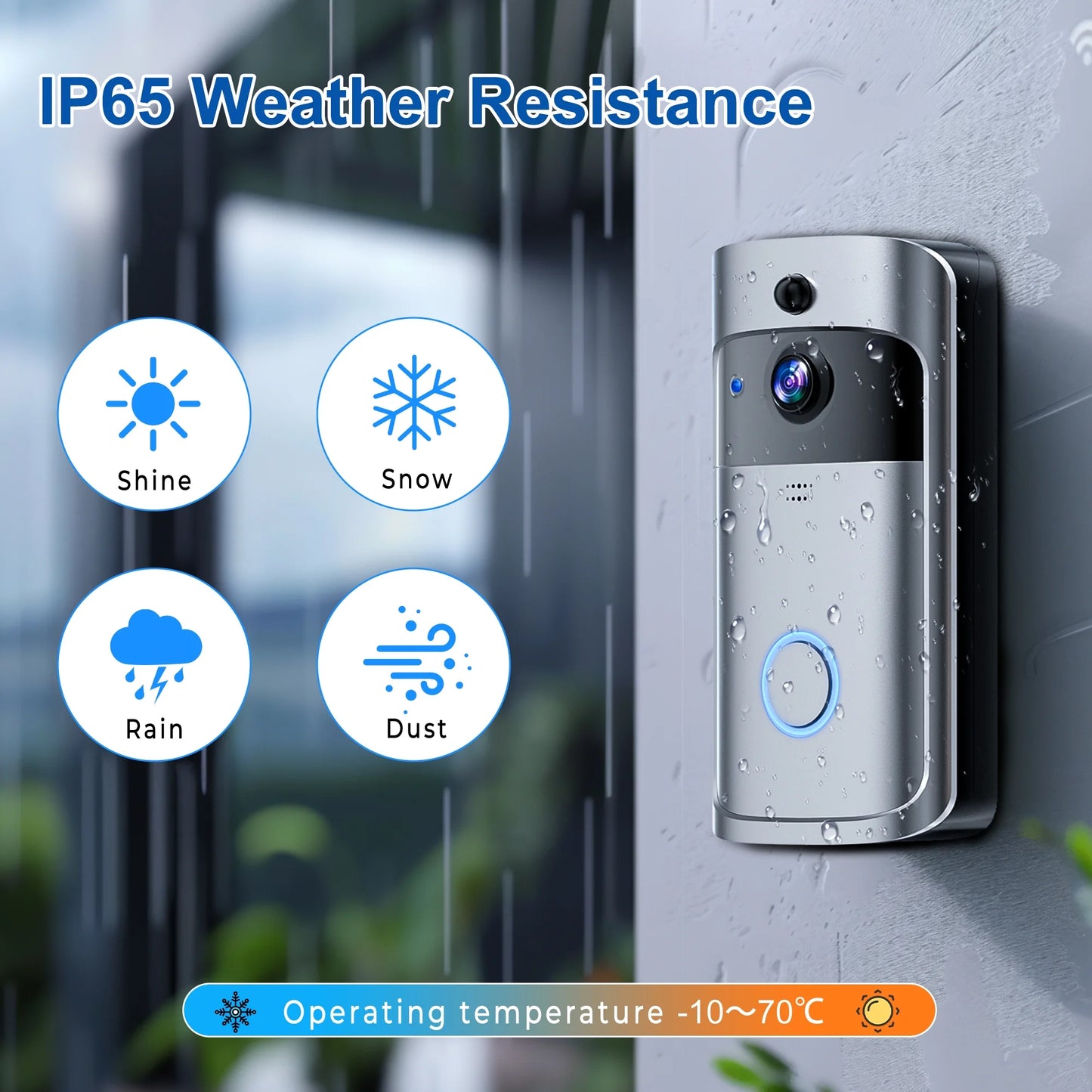 VEAT00L 1080P Wireless Smart Doorbell Camera with Chime