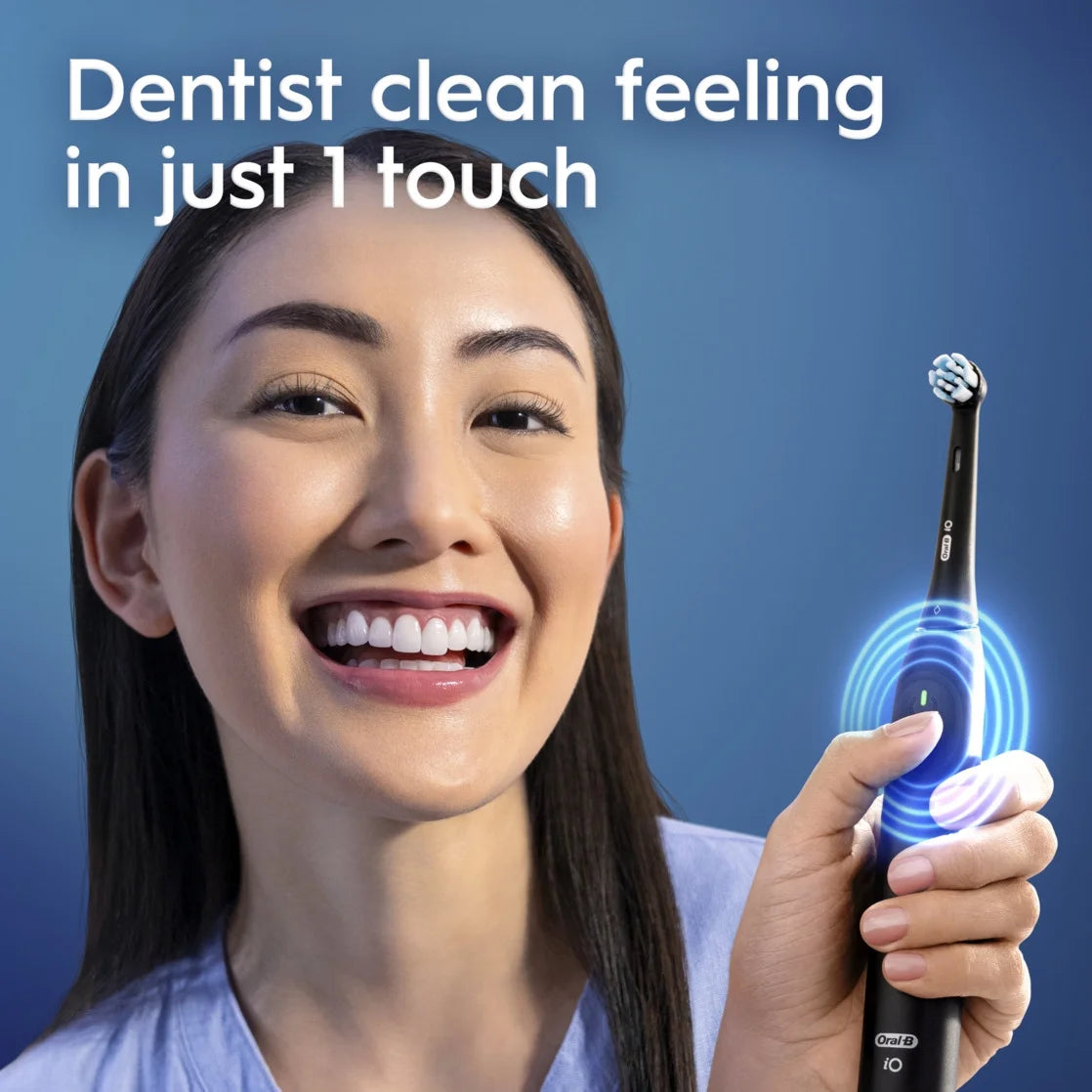 Oral-B iO Series 2 Rechargeable Electric Toothbrush, Night Black with 1 Gentle Care Brush Head for Adults and Children 3+