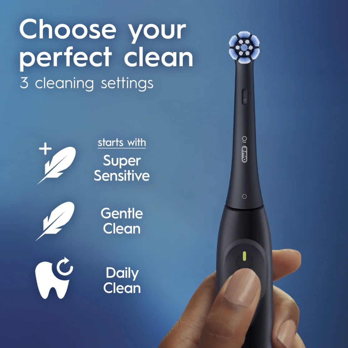 Oral-B iO Series 2 Rechargeable Electric Toothbrush, Night Black with 1 Gentle Care Brush Head for Adults and Children 3+