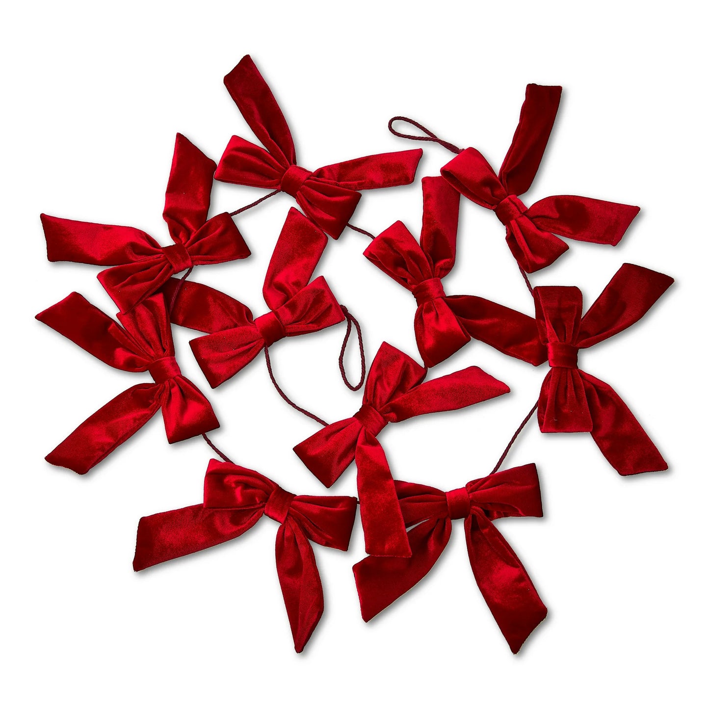 Velvet Bow Christmas Garland, Red, 6', by Holiday Time