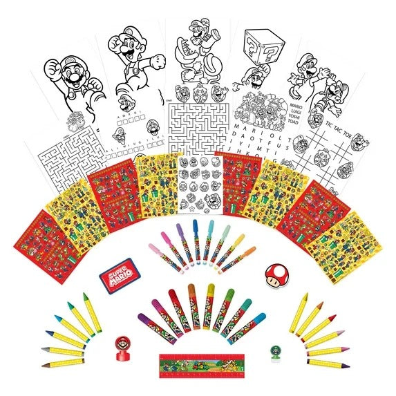 Nintendo Super Mario Deluxe Activity Art Set with Metal Carrying Case – 500+ Pieces