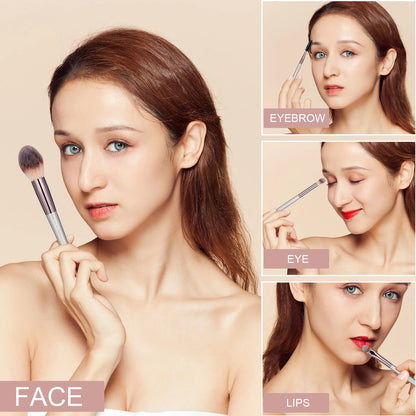 Huauoo 20-Piece Makeup Brush Set – Foundation, Powder, Concealer, Eyeshadow & Blush Brushes