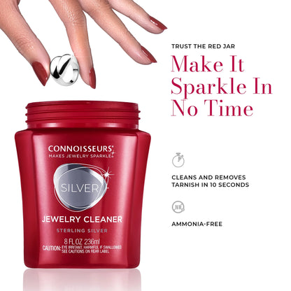 Connoisseurs Silver Jewelry Cleaner, Liquid Dip Jewelry Cleaner in Red Jar