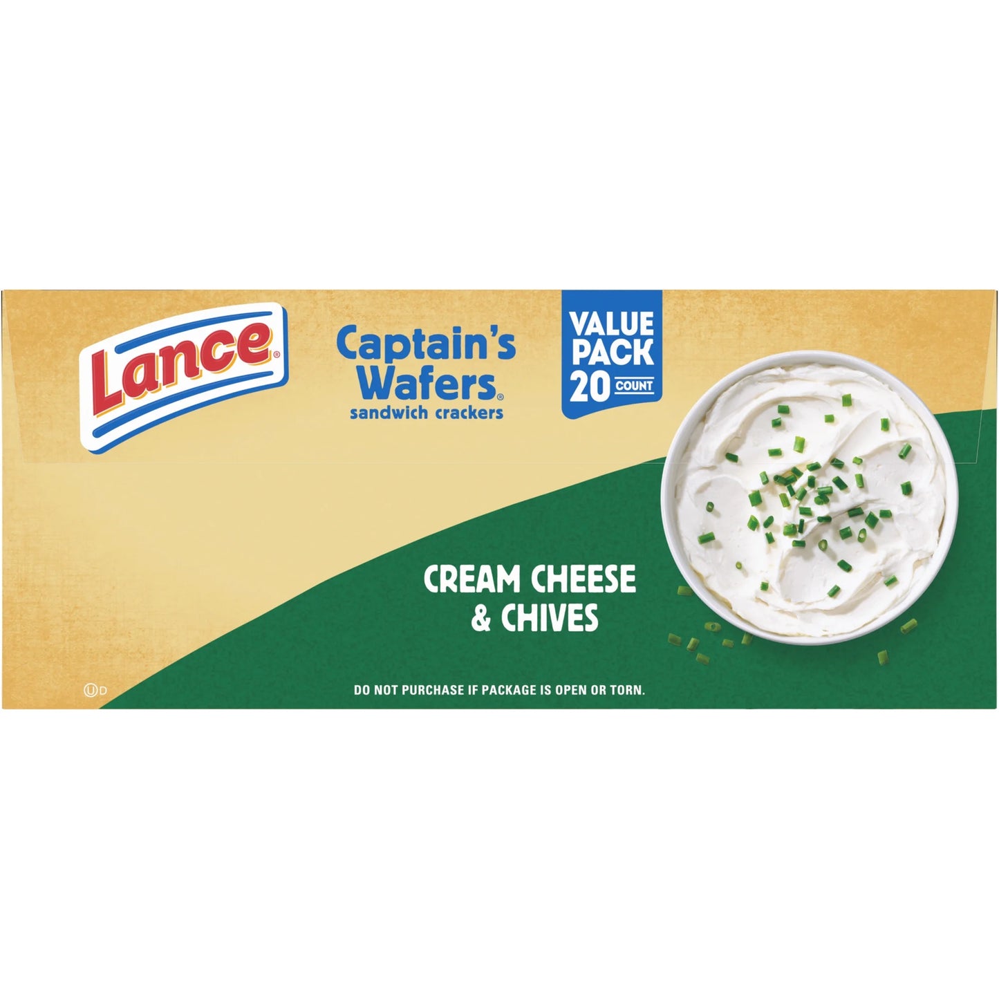 Lance Sandwich Crackers, Captain's Wafers Cream Cheese and Chives, 20 Packs, 6 Sandwiches Each