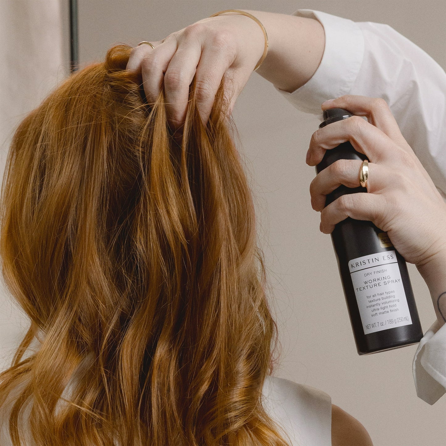 Kristin Ess Hair Dry Finish Working Texture Spray – Volume + Texture, Light Hold, Soft Matte Finish, 7oz