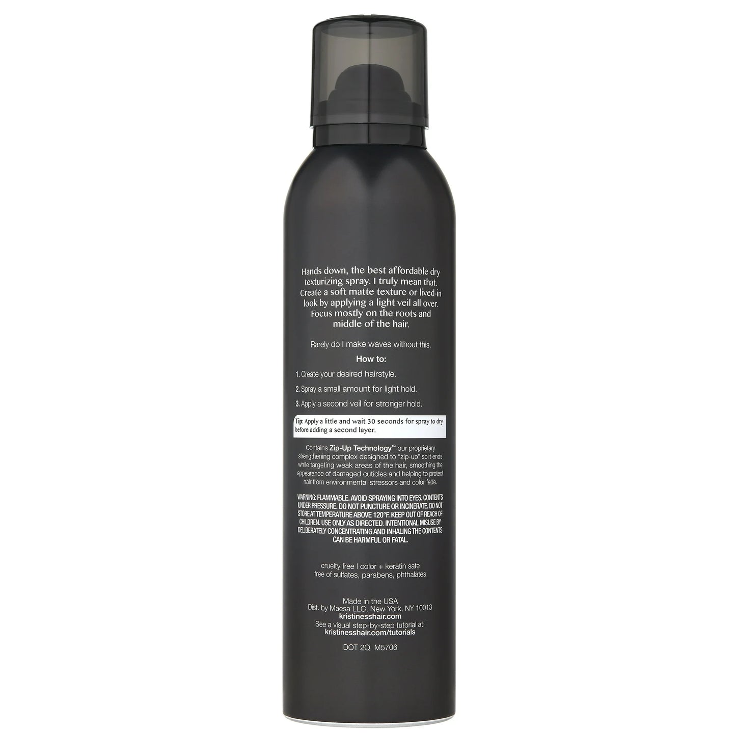 Kristin Ess Hair Dry Finish Working Texture Spray – Volume + Texture, Light Hold, Soft Matte Finish, 7oz