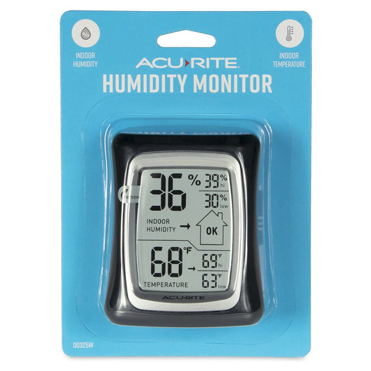 AcuRite Indoor Digital Thermometer & Hygrometer (Thermohygrometer); 3"x2.5"x1.3", 0.28 lbs (00325)