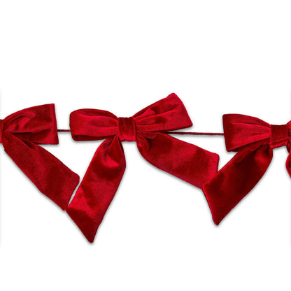 Velvet Bow Christmas Garland, Red, 6', by Holiday Time