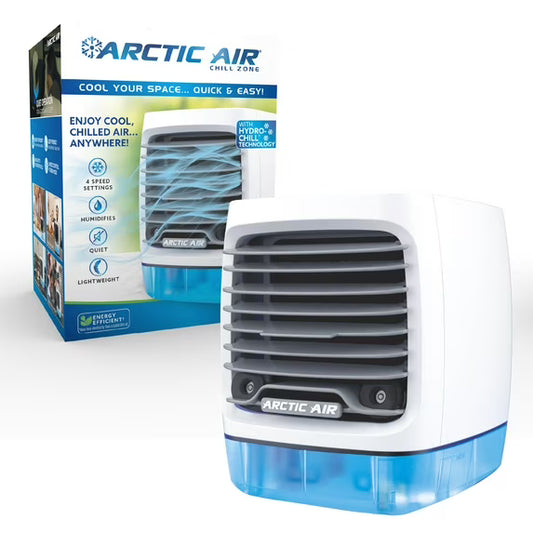 Arctic Air Chill Zone Evaporative Air Cooler, Portable Cooler with 4 Fan Speeds, LED Night Light