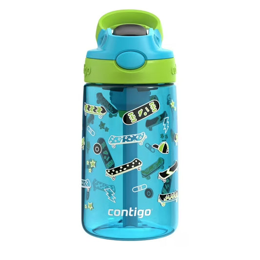 Contigo Kids Water Bottle with Redesigned AUTOSPOUT Straw, Blue, 14 oz