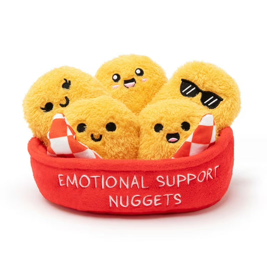 Emotional Support Nuggets, 5 Food Plush Toys with Carrying Basket by Emotional Support Pals