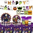 Halloween Party Supplies Set for 24 Guests – 170PCS Disposable Tableware Kit