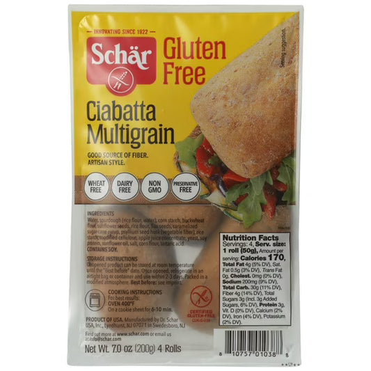 Schär Artisan Style Multi Grain Ciabatta, 4 Ct, 7 oz