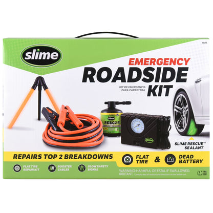 Slime Emergency Roadside Kit – Tire Inflator, Jumper Cables & Tire Sealant