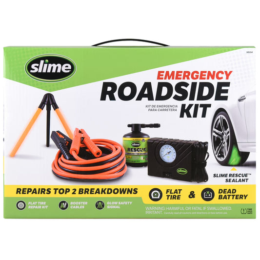 Slime Emergency Roadside Kit – Tire Inflator, Jumper Cables & Tire Sealant