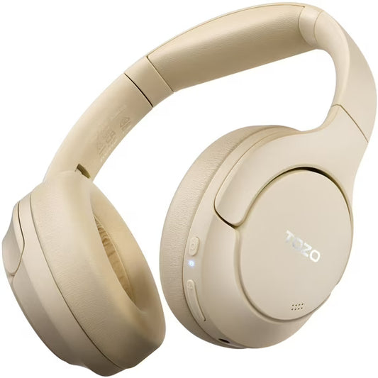TOZO HT2 Hybrid ANC Over-Ear Headphones – Bluetooth 5.3, Hi-Res Audio, 60H Playtime, Foldable & App-Controlled