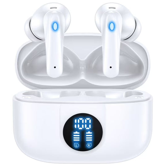 VEAT00L P91 Wireless Earbuds – Bluetooth 5.4 Headphones with Noise Cancelling Mics, 60H Playback, Dual LED Display, IP7 Waterproof