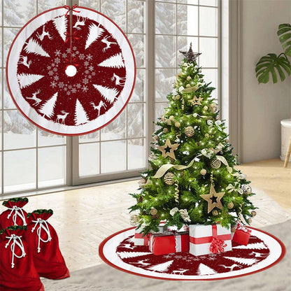 Dmlowu Christmas Tree Skirt - 35 inch Extra Soft Round Xmas Tree Skirt, Wrink Proof Non Slip Christmas Tree Skirts for Holiday Party Christmas Decorations