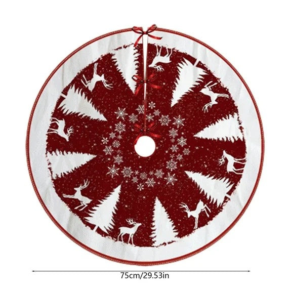 Dmlowu Christmas Tree Skirt - 35 inch Extra Soft Round Xmas Tree Skirt, Wrink Proof Non Slip Christmas Tree Skirts for Holiday Party Christmas Decorations