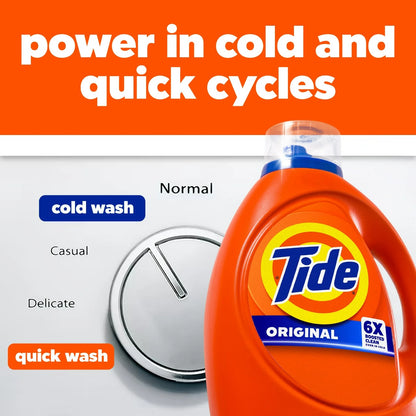 Tide Laundry Detergent Liquid with 6X Boosted Cleaning Power, Original Scent, 32 fl oz, 25 Loads