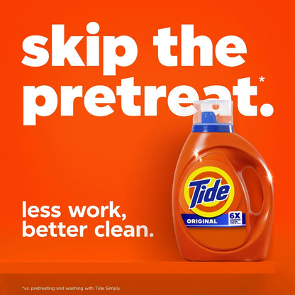 Tide Laundry Detergent Liquid with 6X Boosted Cleaning Power, Original Scent, 32 fl oz, 25 Loads
