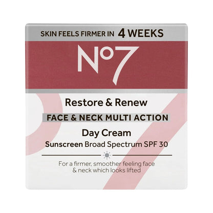 No7 Restore & Renew Multi Action Face Day Cream with Peptides and Firming Complex, SPF 30, 1.69 oz