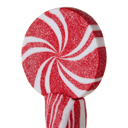 Ribbon Peppermint Candy Christmas Tree Tabletop Decoration, Red and White, 13.5", by Holiday Time