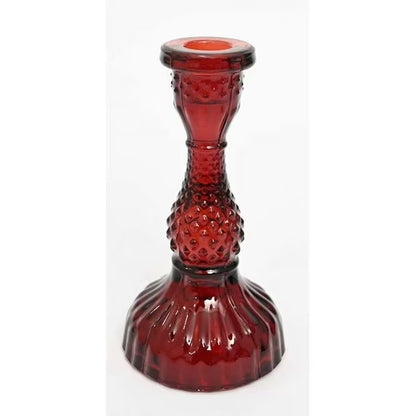Small Red Glass Christmas Taper Candle Holder, 6.5", by Holiday Time