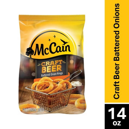 McCain®, Craft Beer Battered Fried Onion Rings, 14 oz Bag (Frozen)