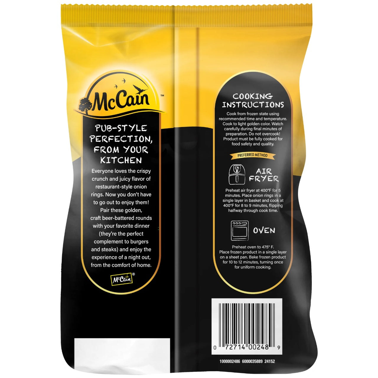 McCain®, Craft Beer Battered Fried Onion Rings, 14 oz Bag (Frozen)