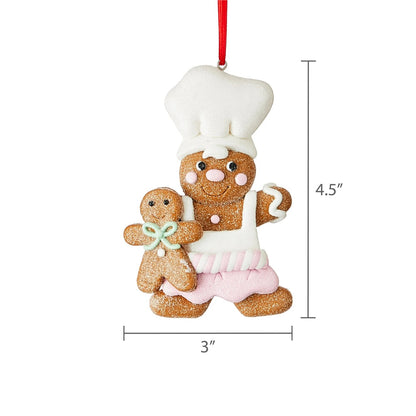 Pink and White Gingerbread Chef Christmas Ornament, 4.5", by Holiday Time