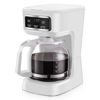 Mainstays Finish 12-Cup Programmable Coffee Maker, White