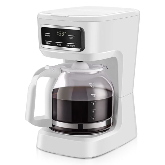 Mainstays Finish 12-Cup Programmable Coffee Maker, White