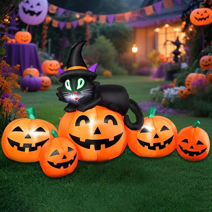 Cowin 61" Halloween Inflatables Pumpkin, Halloween Inflatable Outdoor Decoration with 4 Build-in LEDs Halloween Blow Up Outdoor Indoor Garden Lawn Yard Party Decor