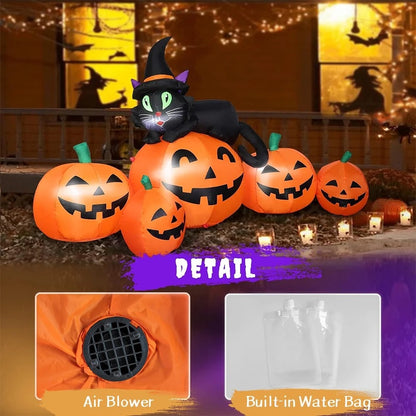 Cowin 61" Halloween Inflatables Pumpkin, Halloween Inflatable Outdoor Decoration with 4 Build-in LEDs Halloween Blow Up Outdoor Indoor Garden Lawn Yard Party Decor