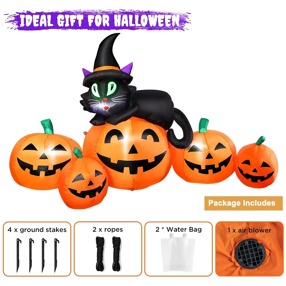 Cowin 61" Halloween Inflatables Pumpkin, Halloween Inflatable Outdoor Decoration with 4 Build-in LEDs Halloween Blow Up Outdoor Indoor Garden Lawn Yard Party Decor