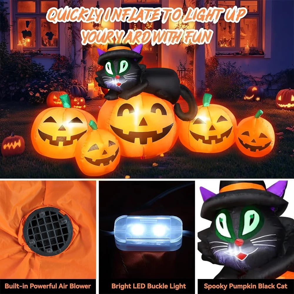Cowin 61" Halloween Inflatables Pumpkin, Halloween Inflatable Outdoor Decoration with 4 Build-in LEDs Halloween Blow Up Outdoor Indoor Garden Lawn Yard Party Decor