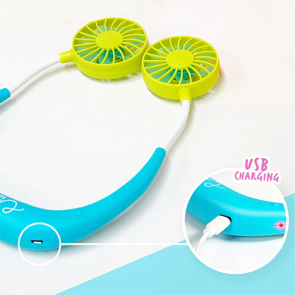 Banzai Wearable, Rechargeable and Personal Cool Fans with 3 Speeds and Sticker Included, Ages 14+