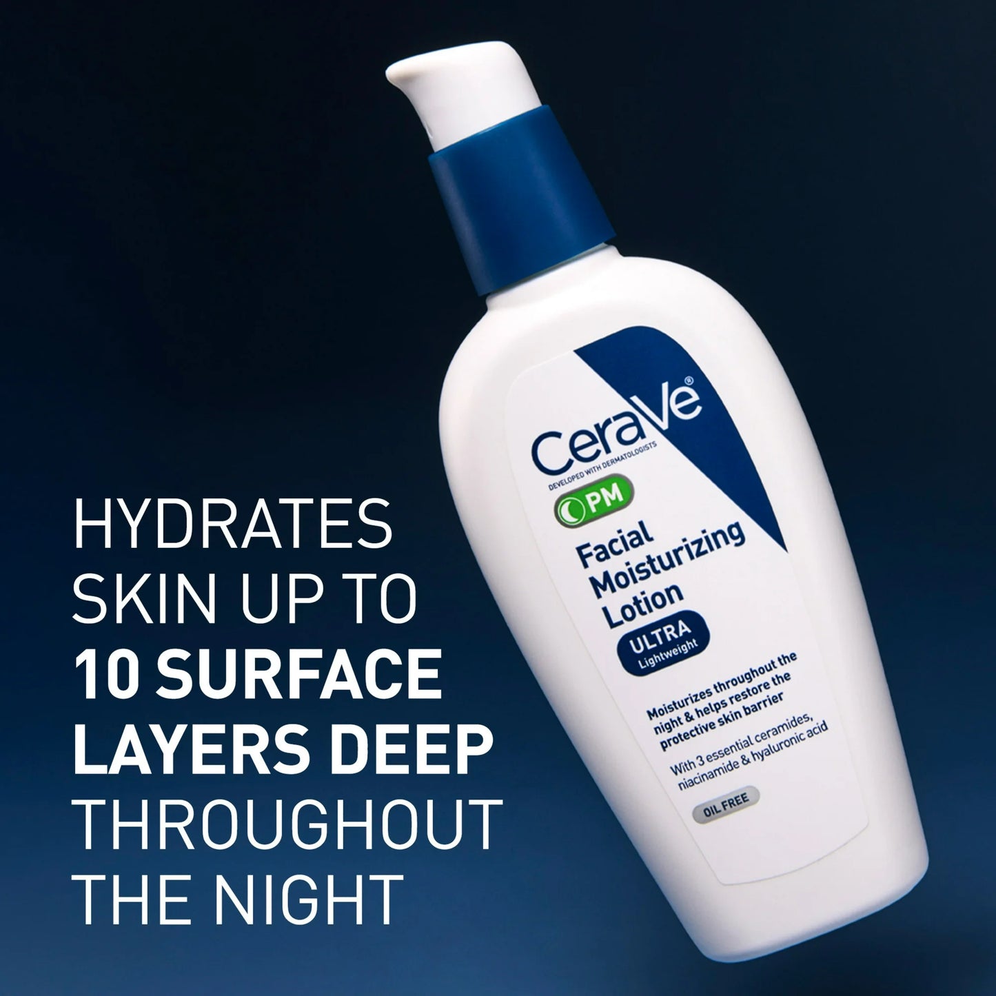 CeraVe PM Facial Moisturizing Lotion Night Cream, 3 fl oz