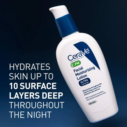 CeraVe PM Facial Moisturizing Lotion Night Cream, 3 fl oz