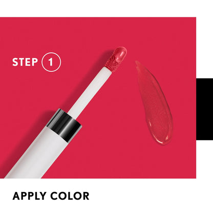 COVERGIRL Outlast All-Day Lip Color – Signature Scarlet | Long-Lasting Liquid Lipstick + Moisturizing Topcoat