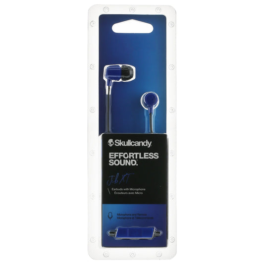 Skullcandy Jib XT Wired Inner Ear Earbuds, 3.5mm Jack, Cobalt Blue