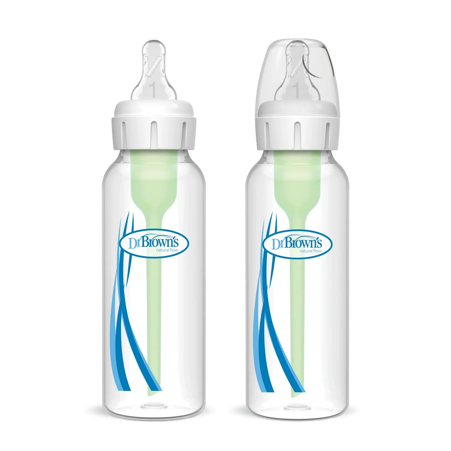 Dr. Brown's Natural Flow Anti-Colic Options+ Narrow Baby Bottle, 8oz, Slow Flow, 0m+, 2 Pack