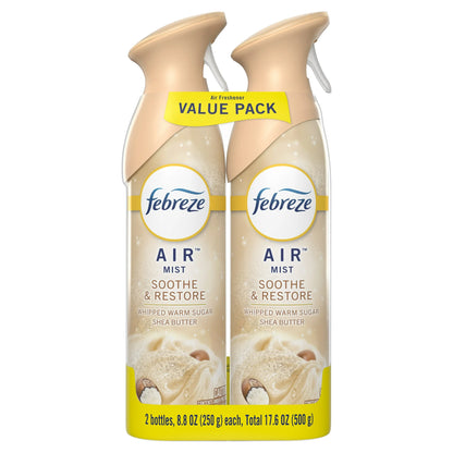 Febreze Air Freshener Spray, Odor-Fighting Room Spray, Soothe & Restore, 8.8oz, 2 Count